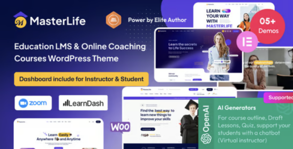 Master Life Education LMS & Online Coaching Courses WordPress Theme