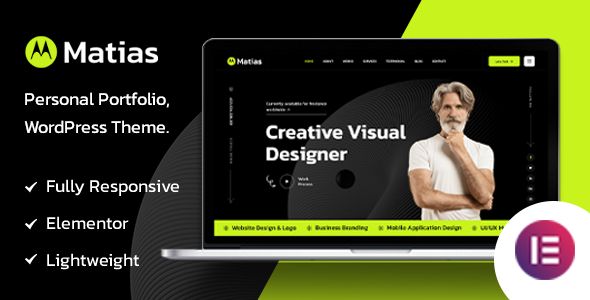 Matias – Dark Personal Portfolio Elementor WordPress Theme 1 Matias Dark Personal Portfolio WordPress Theme