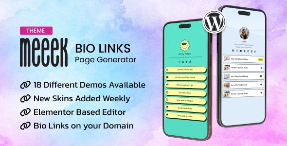 Meeek - Bio Links Builder Theme 1 Meeek Bio Links Page Generator WordPress Theme