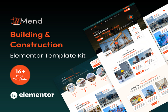 Mend Craft Building & Construction Elementor Template Kit