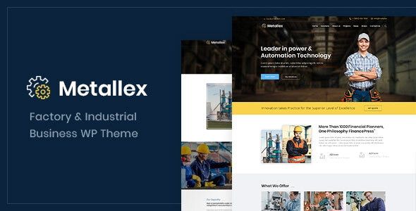 Metallex - Industrial And Engineering WordPress Theme 1 Metallex Factory & Industrial Business WP Theme