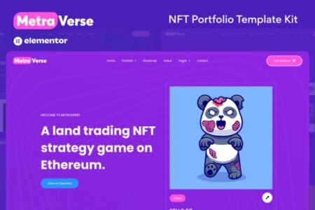 Metraverse NFT Portfolio Elementor Template Kit