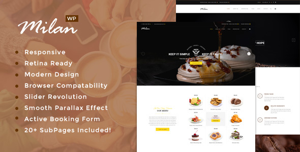 Milan : Restaurant WordPress theme 1 Milan : Restaurant WordPress theme