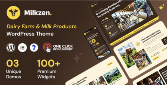 Milkzen Dairy Farm & Milk Products WordPress Theme