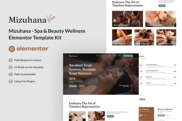 Mizuhana – Spa Beauty Wellness Elementor Template Kit 1 Mizuhana – Spa Beauty Wellness Elementor Template Kit