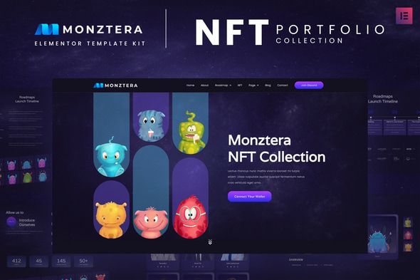 Monztera – NFT Portfolio Elementor Template Kit 1 Monztera NFT Portfolio Elementor Template Kit