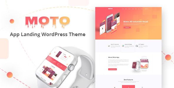 Moto – App Landing Page WordPress Theme 1 Moto App Landing WordPress Theme