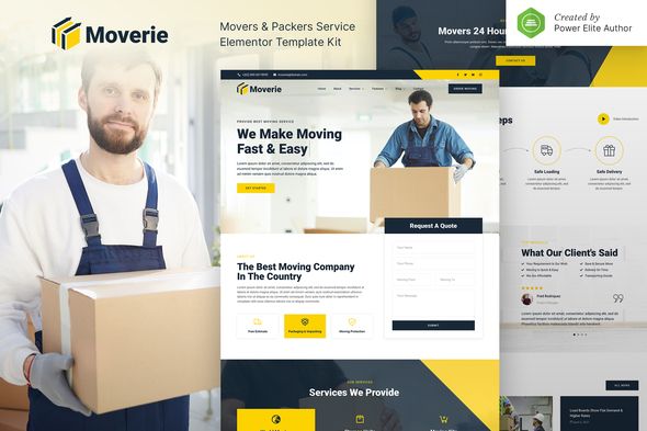 Moverie – Movers Packers Service Elementor Template Kit 1 Moverie – Movers Packers Service Elementor Template Kit