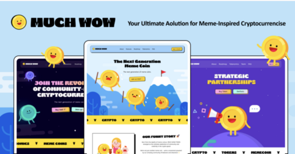 MuchWow - Meme coin ICO and Crypto WordPress Theme 1 Much Wow Meme coin ICO and Crypto WordPress Theme