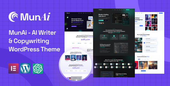 MunAi - AI Writer & Copywriting WordPress Theme 1 MunAi - AI Writer & Copywriting WordPress Theme