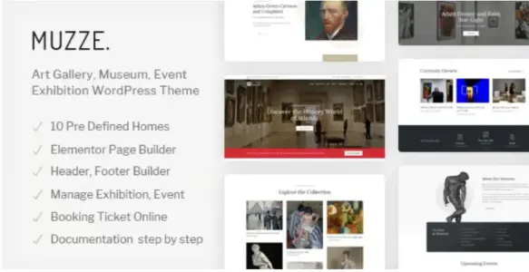 Muzze Museum Art Gallery Exhibition WordPress Theme