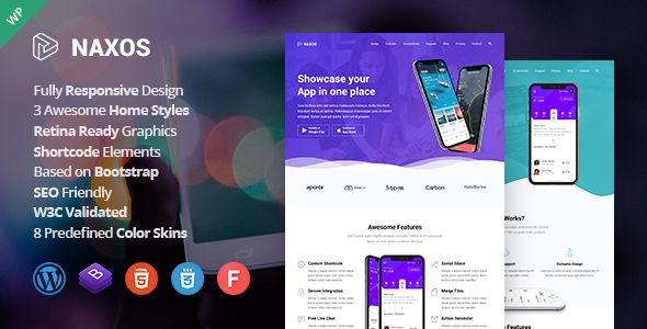 Naxos - App Landing Page WordPress Theme 1 Naxos WordPress Theme