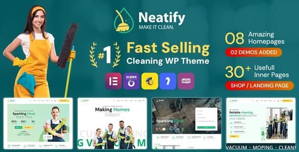 Neatify – Cleaning Services WordPress Theme 1 Neatify Cleaning Services WordPress Theme