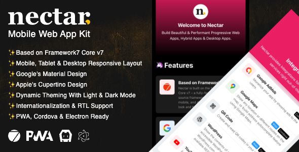 Nectar – Mobile Web App Kit 1 Nectar – Mobile Web App Kit WordPress Theme