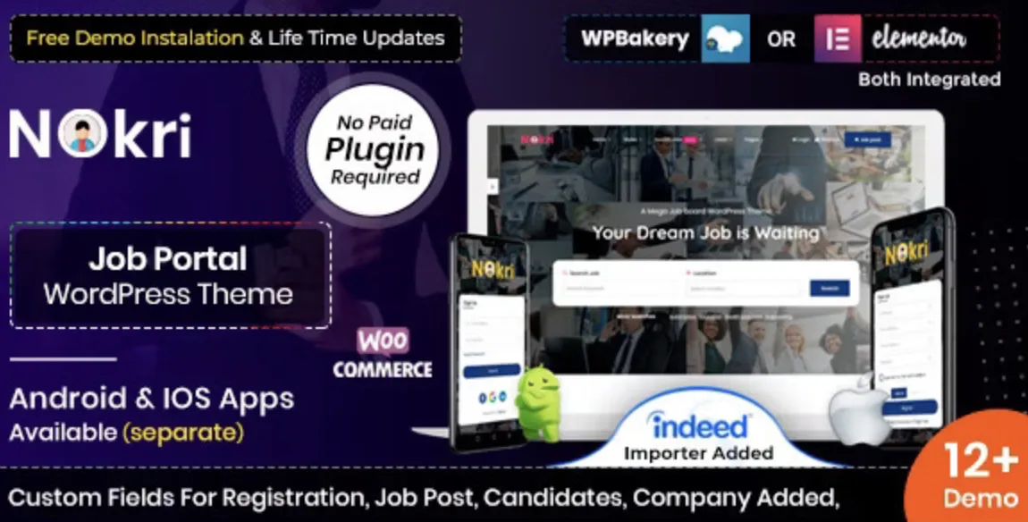 Nokri Pro 1.6.4 – Job Board WordPress Theme 1 Nokri Pro 1.6.4 Job Board WordPress Theme