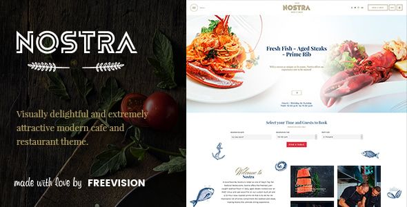 Nostra – An Elegant Cafe & Restaurant WordPress Theme 1 Nostra – An Elegant Cafe & Restaurant WordPress Theme