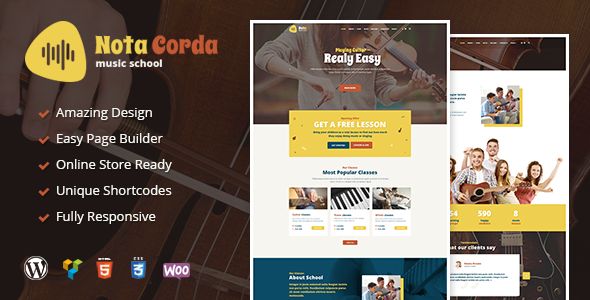 NotaCorda – Music School and Musicians WordPress Theme 1 Nota Corda music school WordPress Theme