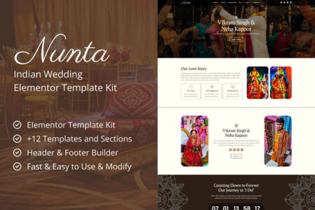 Nunta Indian Wedding Elementor Template Kit