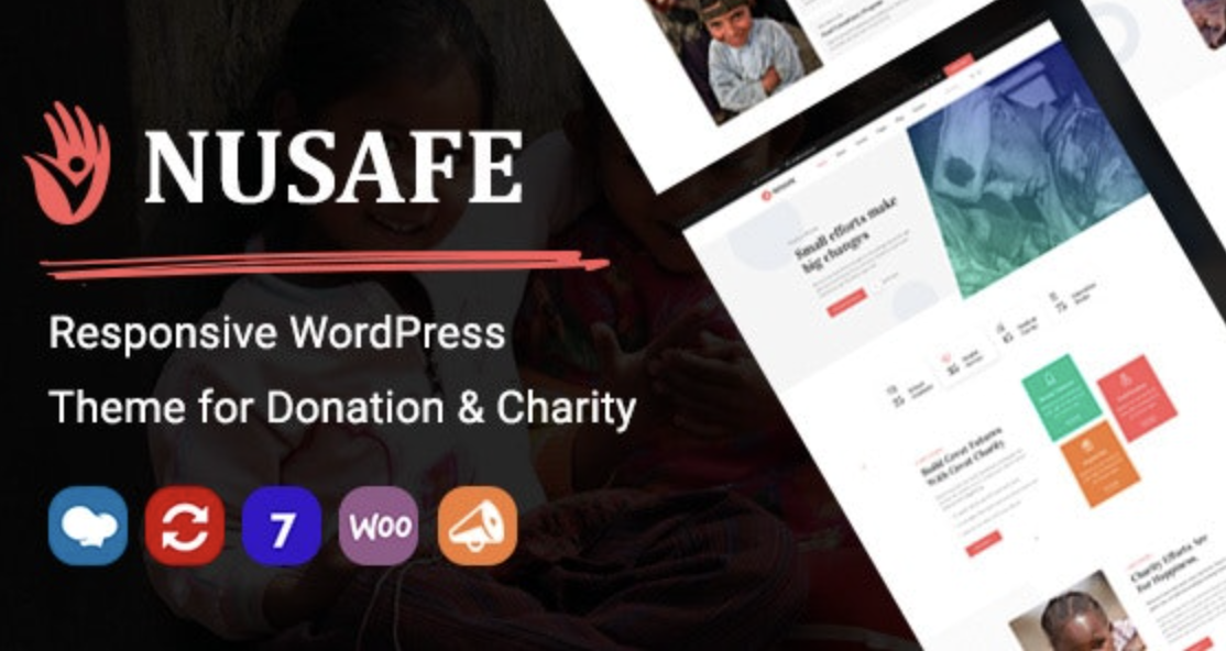 Nusafe | Responsive WordPress Theme for Donation Charity 1 Nusafe Responsive WordPress Theme