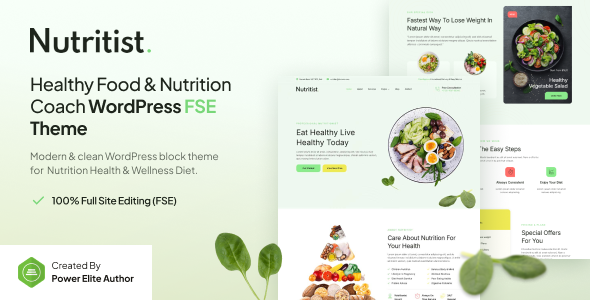 Nutritist – Healthy Food & Nutrition Coach Gutenverse FSE WordPress Block Theme 1 Nutritist – Healthy Food & Nutrition Coach WordPress FSE Theme