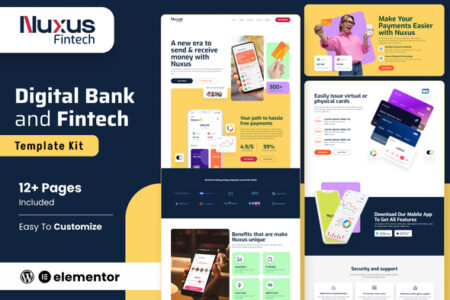 Nuxus Fintech Digital Bank and Fintech WordPress Plugin
