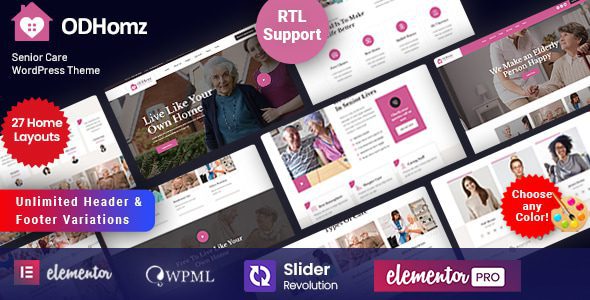 Odhomz - Elderly WordPress Theme 1 Odhomz Elderly WordPress Theme