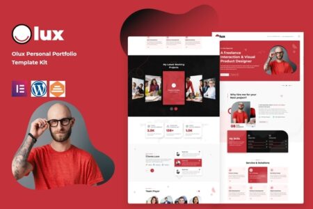 Olux Personal Portfolio Template Kit for Elementor WordPress Plugin