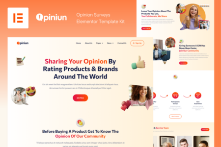 Opiniun Opinion Surveys Elementor Template Kit