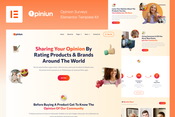 Opiniun Opinion Surveys Elementor Template Kit