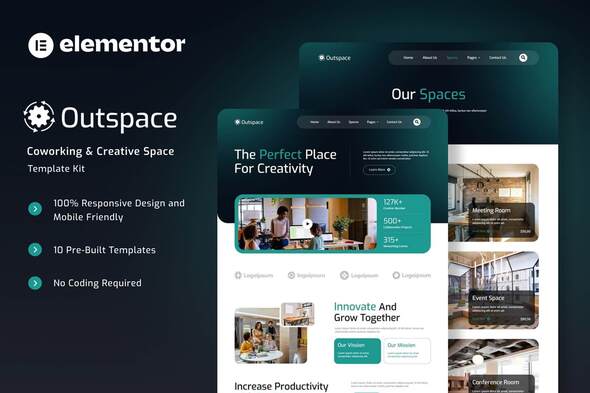 Outspace Coworking Creative Space Elementor Template Kit