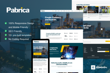 Pabrica Engineering & Industrial Service Elementor Template Kit