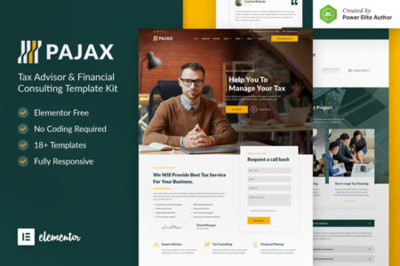 Pajax – Tax Advisor & Financial Consulting WordPress Template Kit