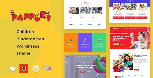 Pappory – Children Kindergarten WordPress Theme 1 Pappory Children Kindergarten WordPress Theme