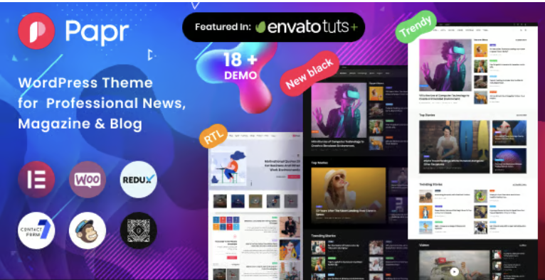 Papr - Newspaper News WordPress 1 Papr WordPress Theme