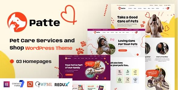 Patte – Pet Care Pet Shop WordPress Theme 1 Patte Pet Care Pet Shop WordPress Theme