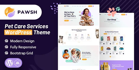 Pawsh - Pet Care Services WordPress Theme 1 Pawsh - Pet Care Services WordPress Theme