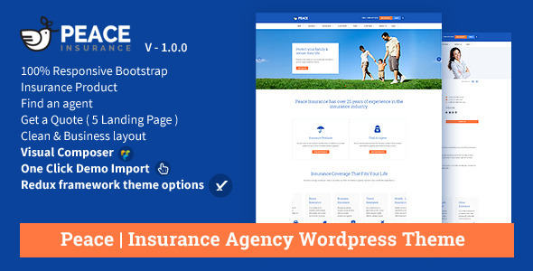 Peace – Insurance Agency WordPress Theme 1 Peace – Insurance Agency WordPress Theme