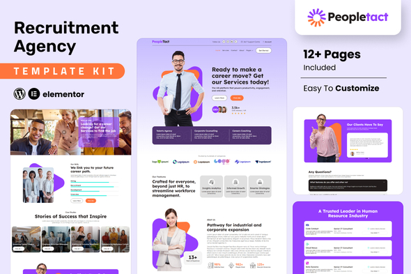 Peopletact Recruitment Agency Elementor Template Kit