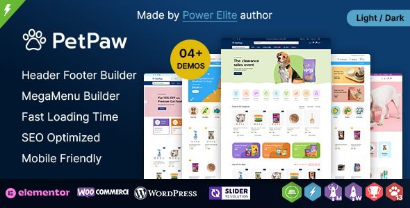 PetPaw – Pet Shop and Animal Care and Pet Food WordPress Theme 1 Pet Paw WordPress Theme