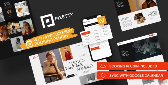 Photographer Booking Theme – Pixetty 1 Photographer Booking Theme Pixetty WordPress Theme