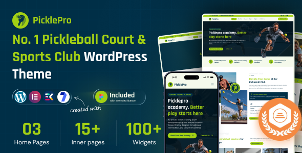 PicklePro – Pickleball Club & Sports WordPress Theme 1 Pickle Pro WordPress Theme