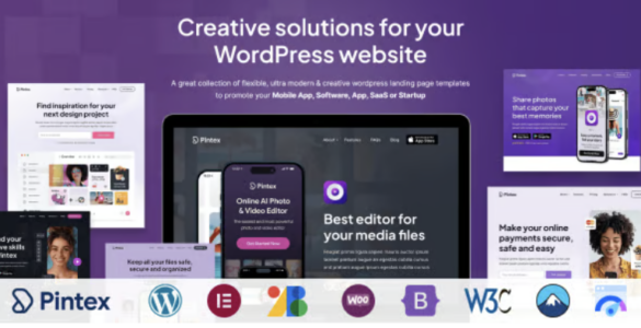 Pintex - Multipurpose SAAS, App & Software Landing Pages WordPress Theme