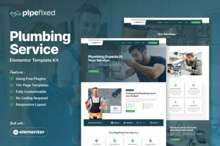 Pipefixed Plumbing Service WordPress Template Kit