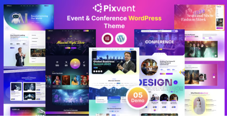 Pixvent – Event and Conference WordPress Theme 1 Pixvent Event & Conference WordPress Theme