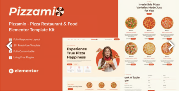 Pizzamio Pizza Restaurant & Food Elementor Template Kit