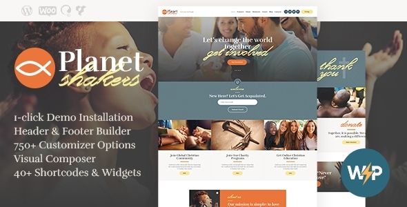 Planet Shakers | Church & Religion WordPress Theme 1 Planet Shakers WordPress Theme