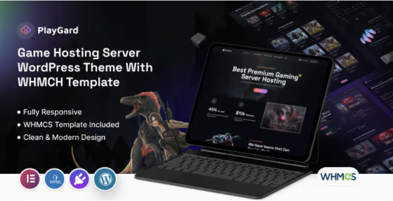 Playgard - Game Hosting Server with WHMCS WordPress Theme 1 Playgard Game Hosting Server WordPress Theme