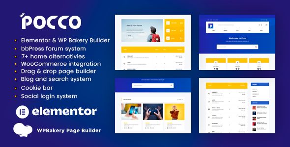 Pocco – bbPress Forum Blog WordPress Theme 1 Pocco bb Press Forum Blog WordPress Theme