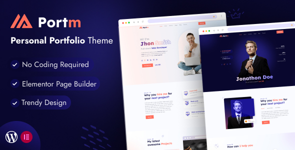 Portm - Personal Portfolio WordPress Theme 1 Portm Personal Portfolio WordPress Theme