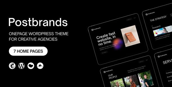 Postbrands - Creative Onepage WordPress Theme 1 Postbrands - Creative Onepage WordPress Theme